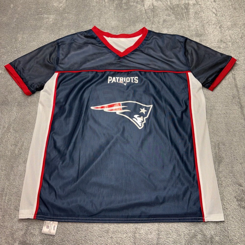BDA NFL Patriots Reversible Jersey Adult Large Blue White Good Flag‎ Football